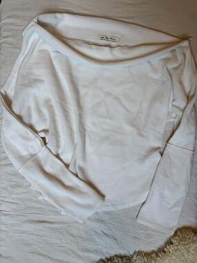 We The Free Free People Fuji Off-the-Shoulder Thermal Top in Ivory